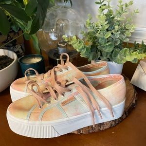 Superga tie dye platform sneakers